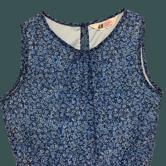 Girls Dress, Medium, Blue Flower Prints, Age 8-10, Youth - Picture 8 of 8